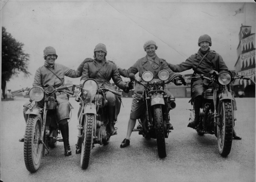 Vintage photo cool girls on motorcycles Vintage photo cool girls on motorcycles