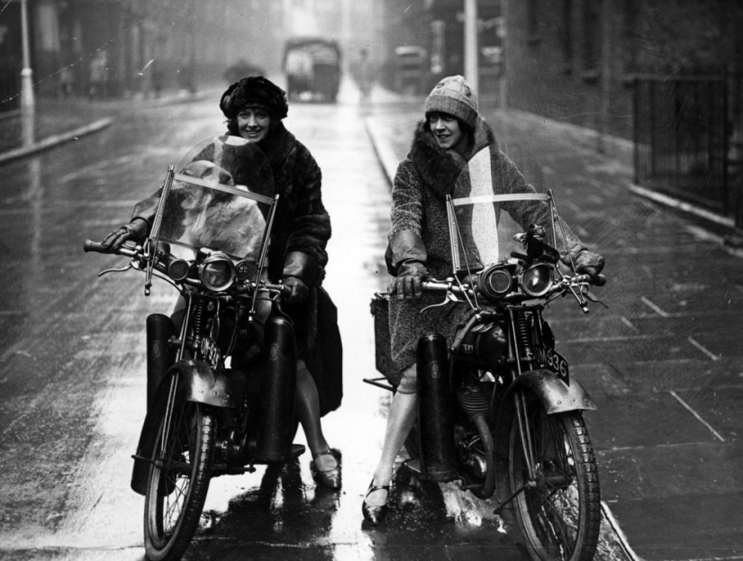 Vintage photo cool girls on motorcycles Vintage photo cool girls on motorcycles