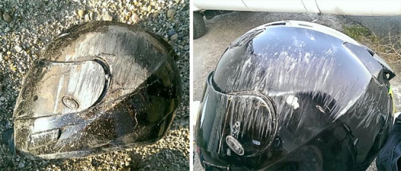 Watch your head: victims in accidents shared the photos of helmets that saved their lives Watch your head: victims in accidents shared the photos of helmets that saved their lives