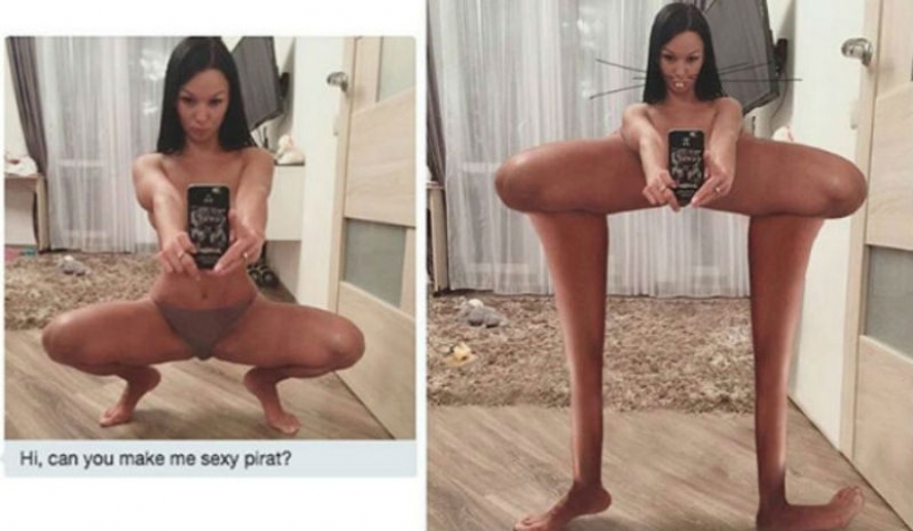 When you ask for a photoshop of the picture and the Retoucher is a master of trolling When you ask for a photoshop of the picture and the Retoucher is a master of trolling