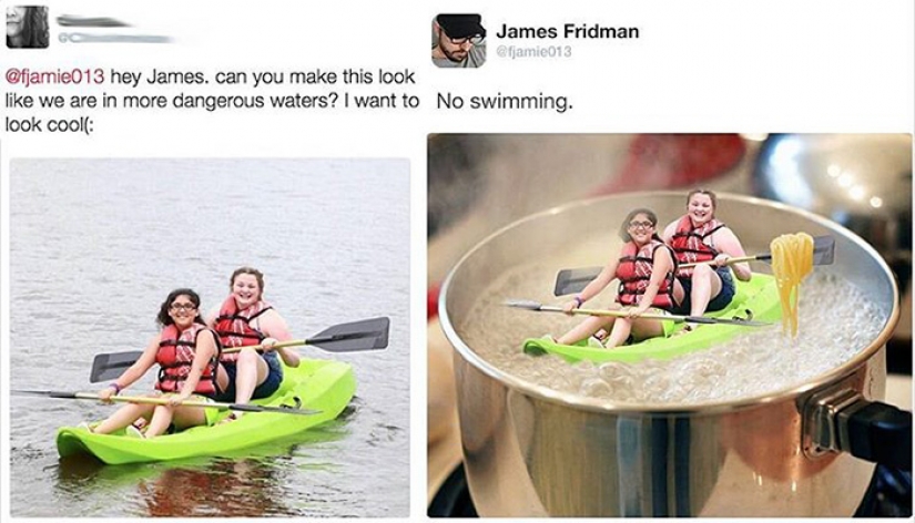 When you ask for a photoshop of the picture and the Retoucher is a master of trolling When you ask for a photoshop of the picture and the Retoucher is a master of trolling