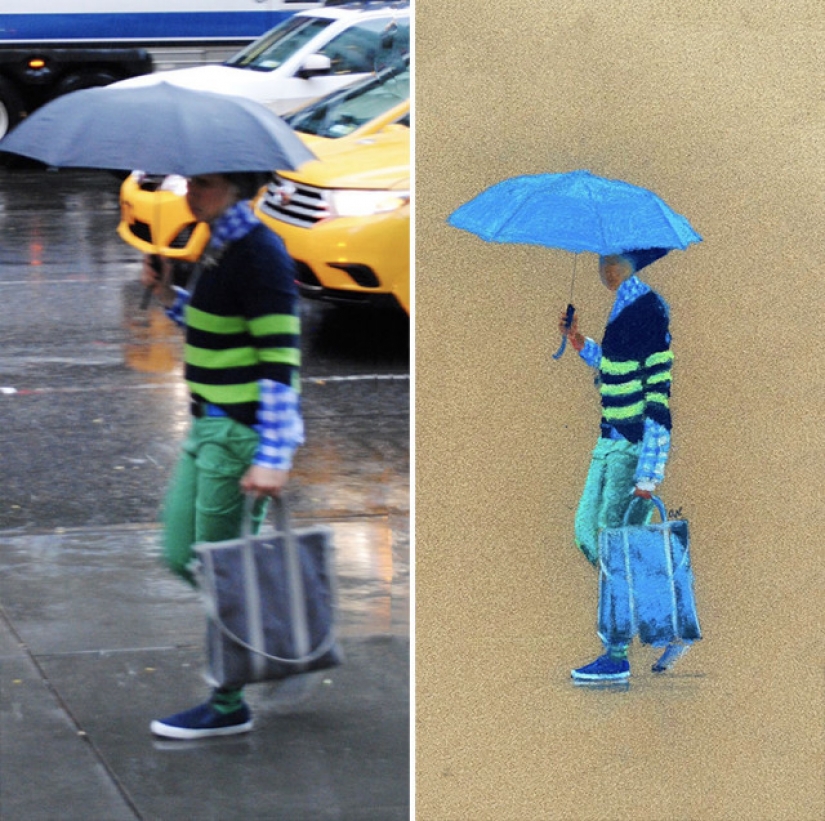 15 atmospheric drawings of the people of new York from the Russians Oli Nick