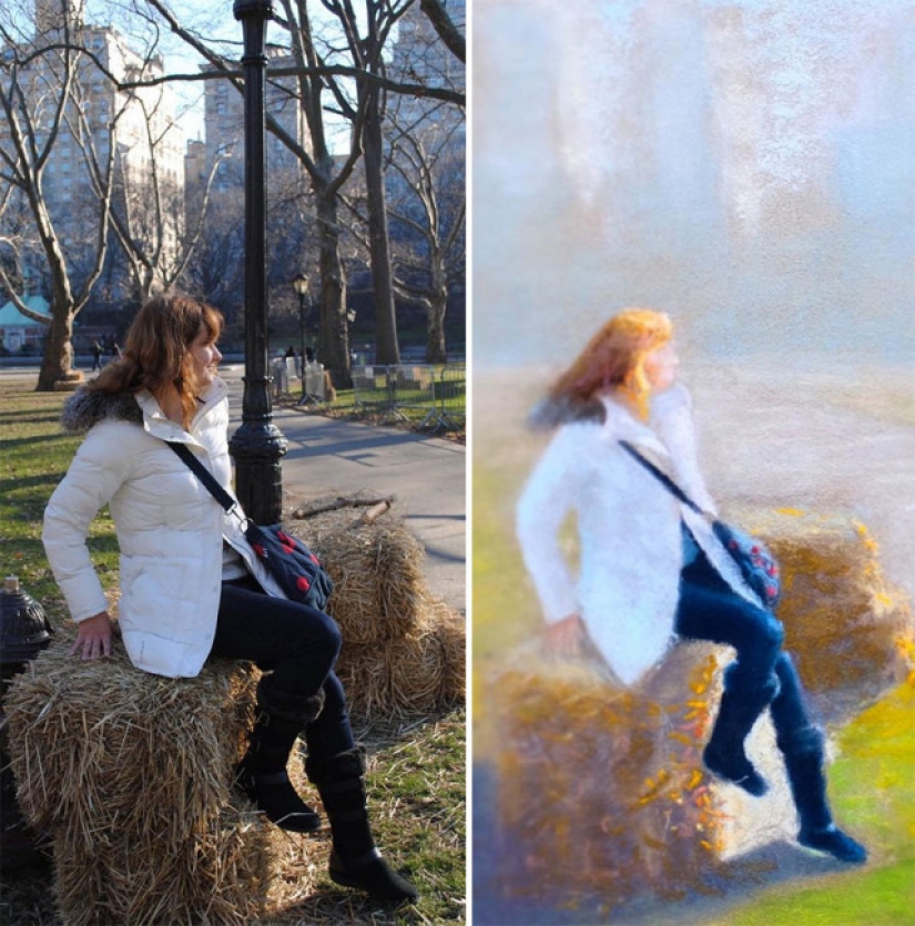 15 atmospheric drawings of the people of new York from the Russians Oli Nick