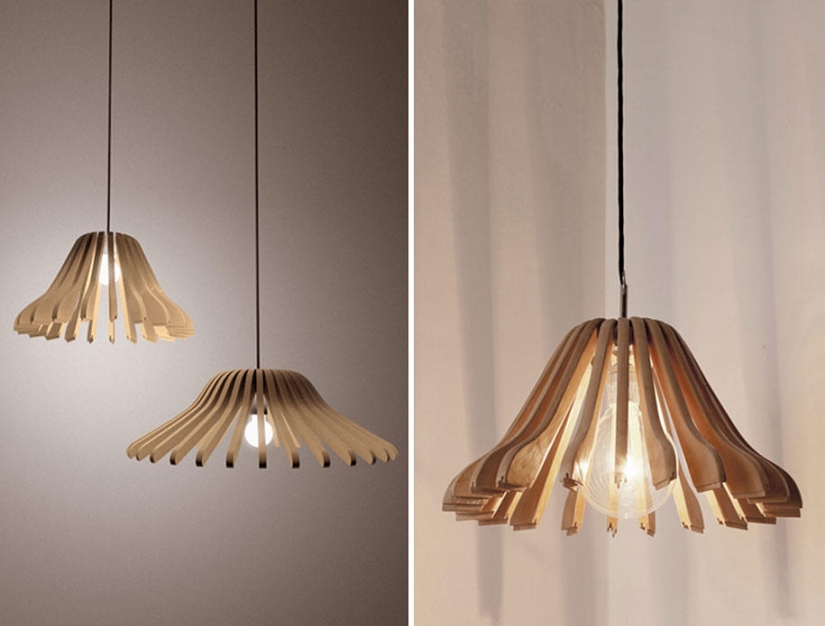 22 ideas for making lamps and chandeliers from everyday objects