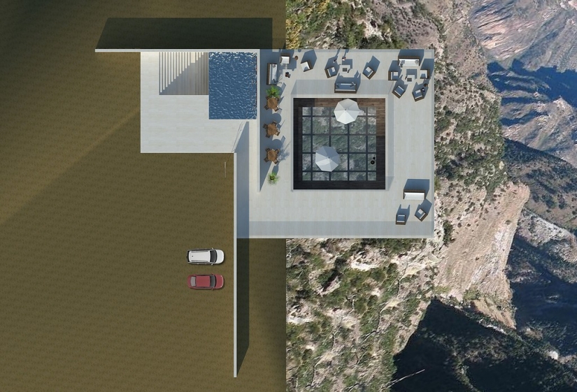 A partir de la altura de vuelo de los pájaros: un proyecto muy interesante, bar en la roca A partir de la altura de vuelo de los pájaros: un proyecto muy interesante, bar en la roca