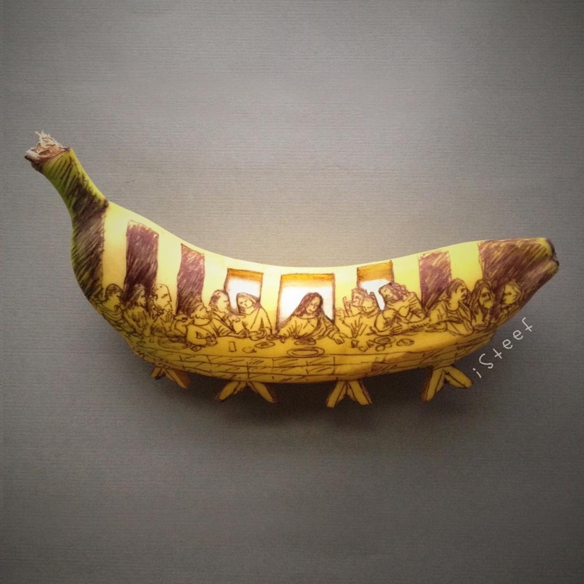 A pesar del mármol: el escultor corta el exceso de plátanos