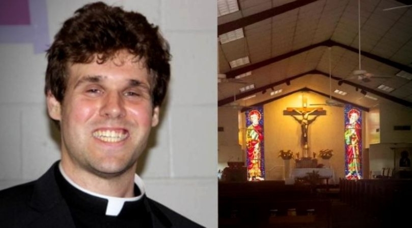A vicious priest was arrested for having sex with two women on the church altar A vicious priest was arrested for having sex with two women on the church altar