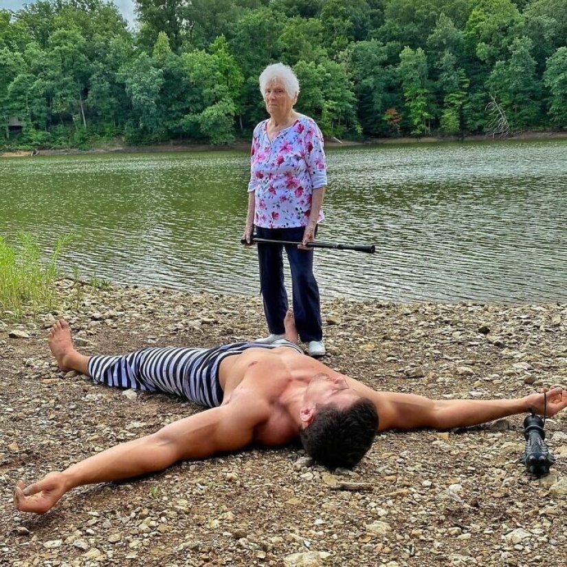 Abuela divertida y nieto se han convertido en estrellas de Internet