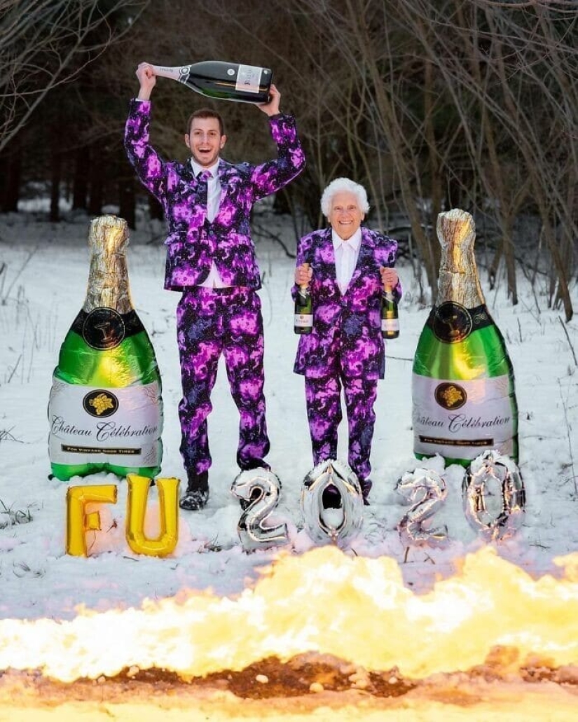 Abuela divertida y nieto se han convertido en estrellas de Internet