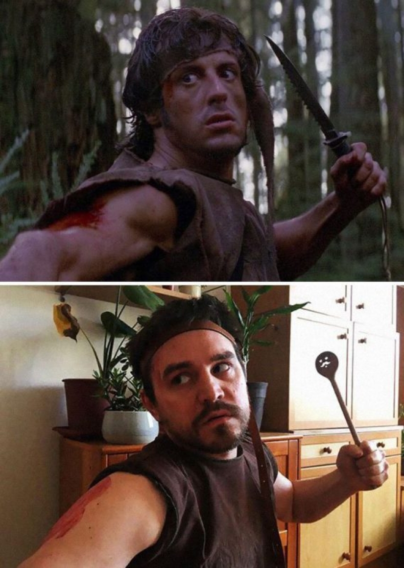 Aburrido en cuarentena a un par recrea escenas de películas famosas Aburrido en cuarentena a un par recrea escenas de películas famosas