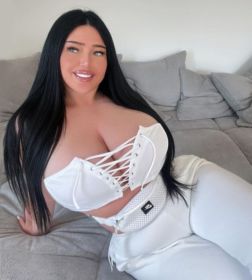 All her own: a model from Croatia claims that her breasts have grown due to weight gain