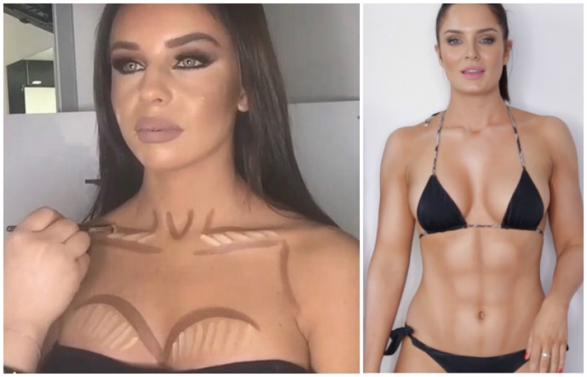 Almighty Contouring: how to increase your breasts, pump up your abs and make your hair thicker
