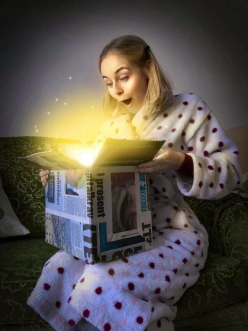 An American woman can sell any junk, creating a funny advertisement for it