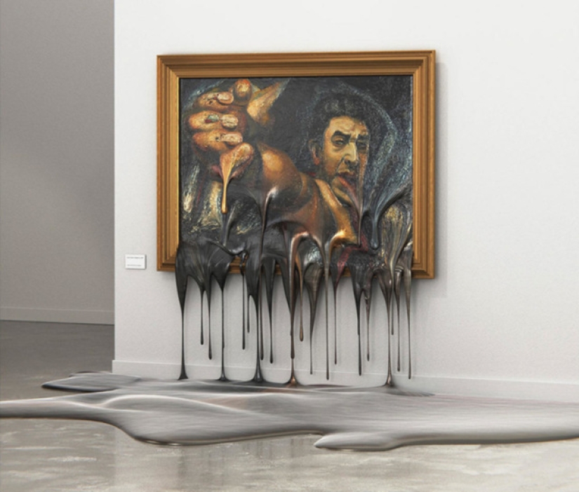 Arte caliente: ¿cómo se ven las pinturas famosas, "drenadas" en el suelo