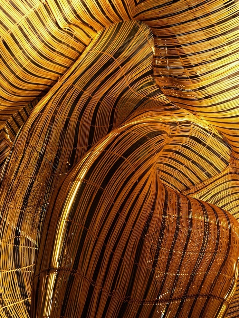 As the restaurant in Bangkok decorated with a giant fountains of beer
