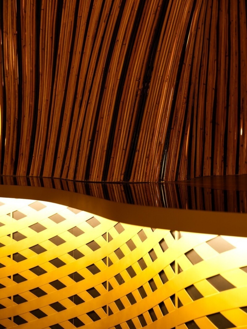 As the restaurant in Bangkok decorated with a giant fountains of beer