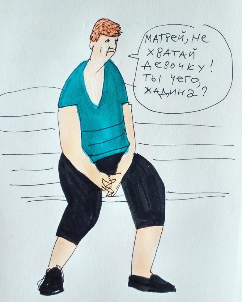 "Basmanny Babushki": sketches and good pictures by Anya Desnitskaya