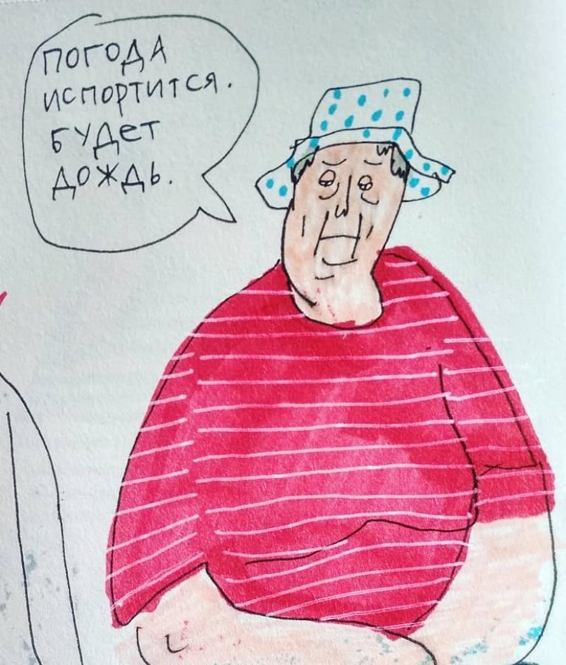 "Basmanny Babushki": sketches and good pictures by Anya Desnitskaya
