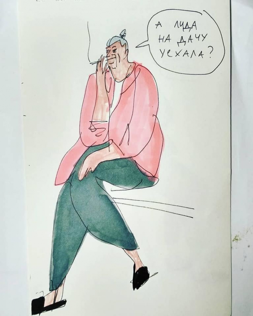 "Basmanny Babushki": sketches and good pictures by Anya Desnitskaya