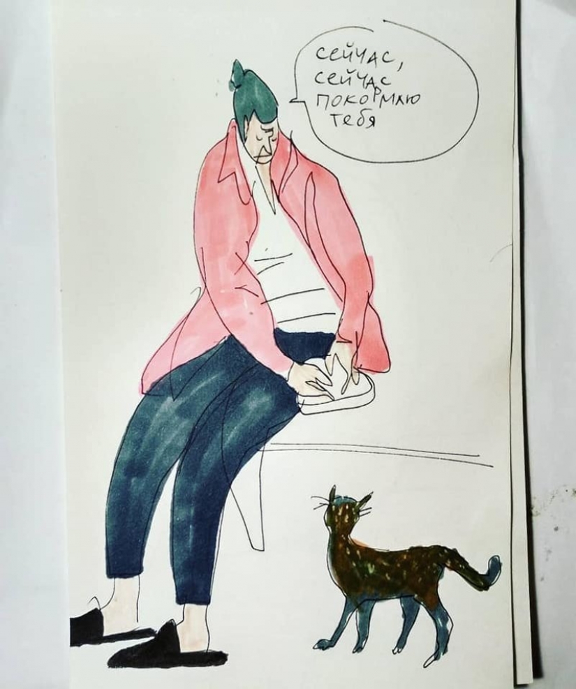 "Basmanny Babushki": sketches and good pictures by Anya Desnitskaya