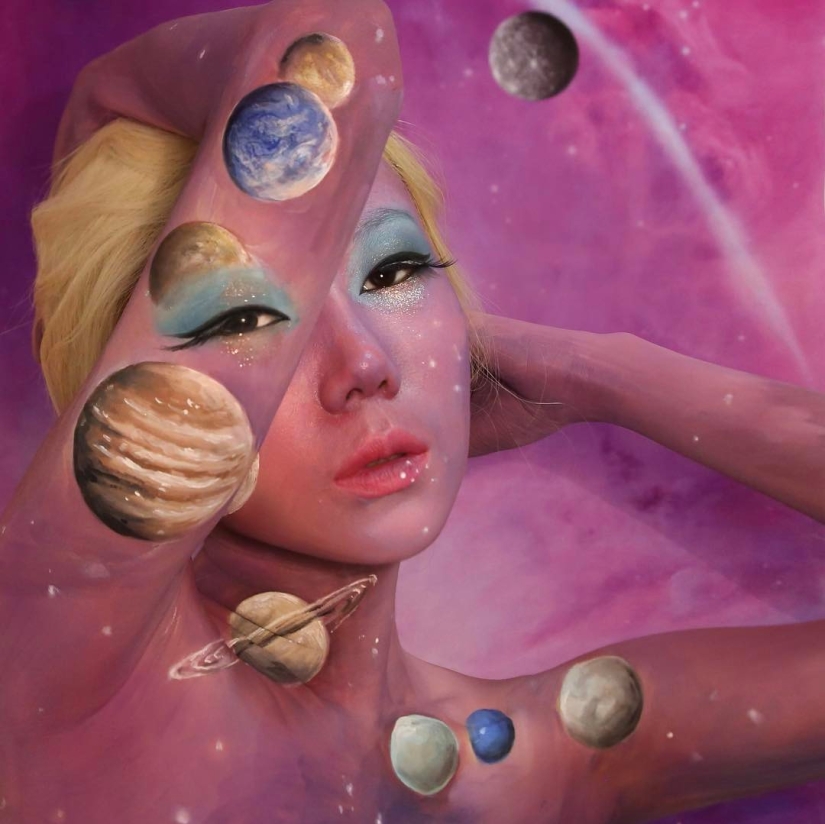 Beautiful chimeras: make-up artist from Korea blows up the brain with optical illusions of makeup