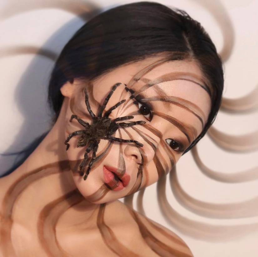 Beautiful chimeras: make-up artist from Korea blows up the brain with optical illusions of makeup