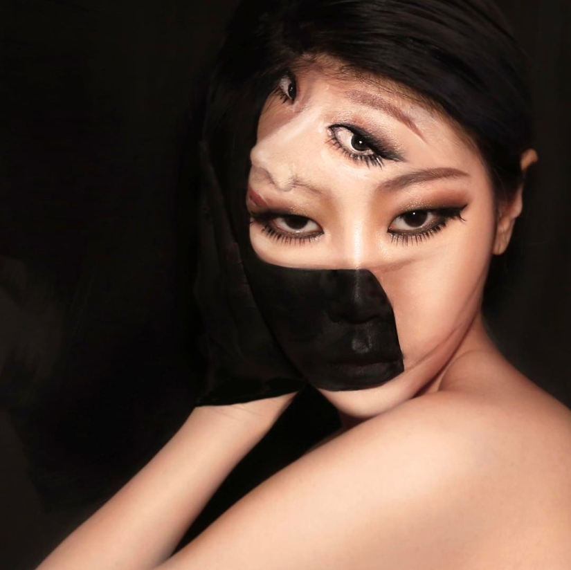 Beautiful chimeras: make-up artist from Korea blows up the brain with optical illusions of makeup