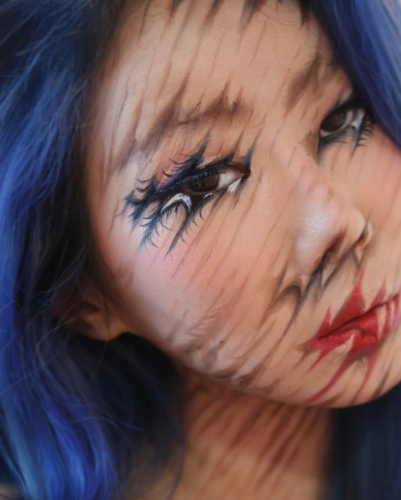 Beautiful chimeras: make-up artist from Korea blows up the brain with optical illusions of makeup