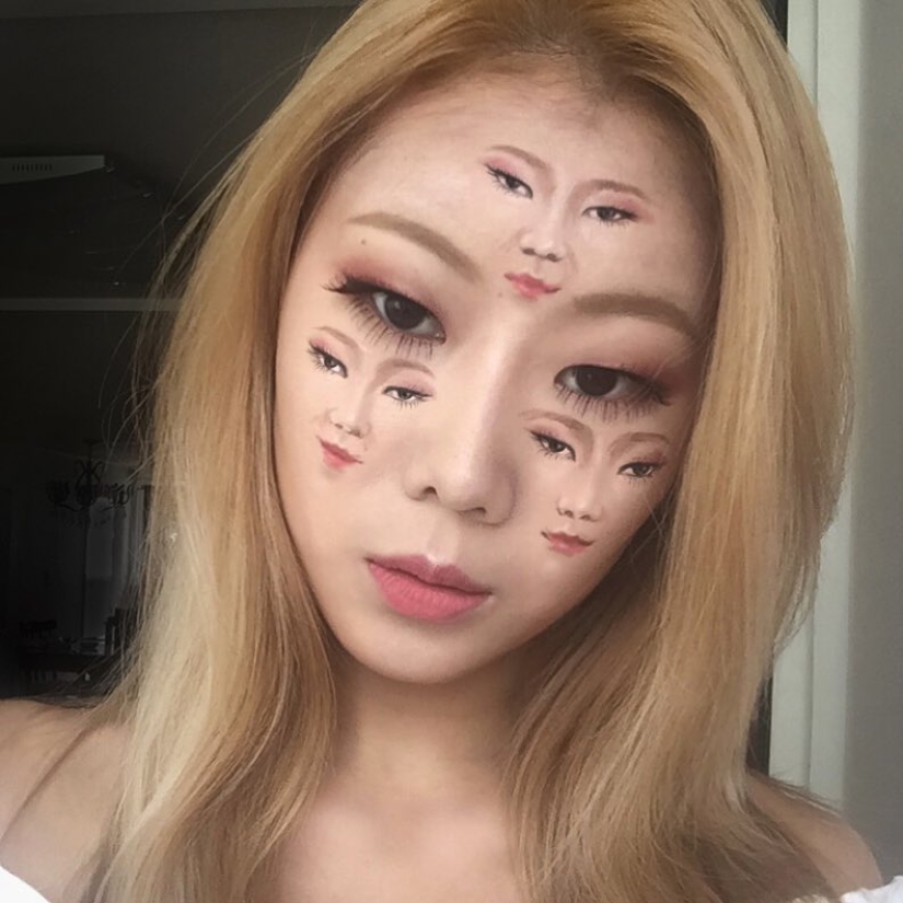 Beautiful chimeras: make-up artist from Korea blows up the brain with optical illusions of makeup