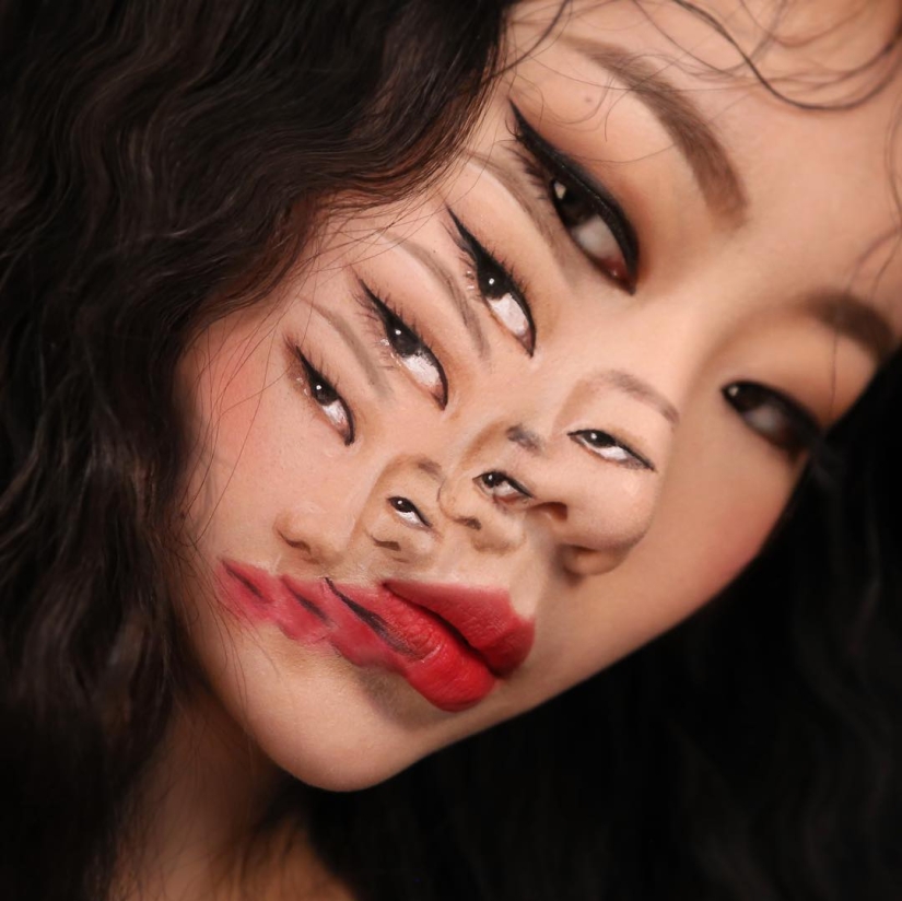 Beautiful chimeras: make-up artist from Korea blows up the brain with optical illusions of makeup