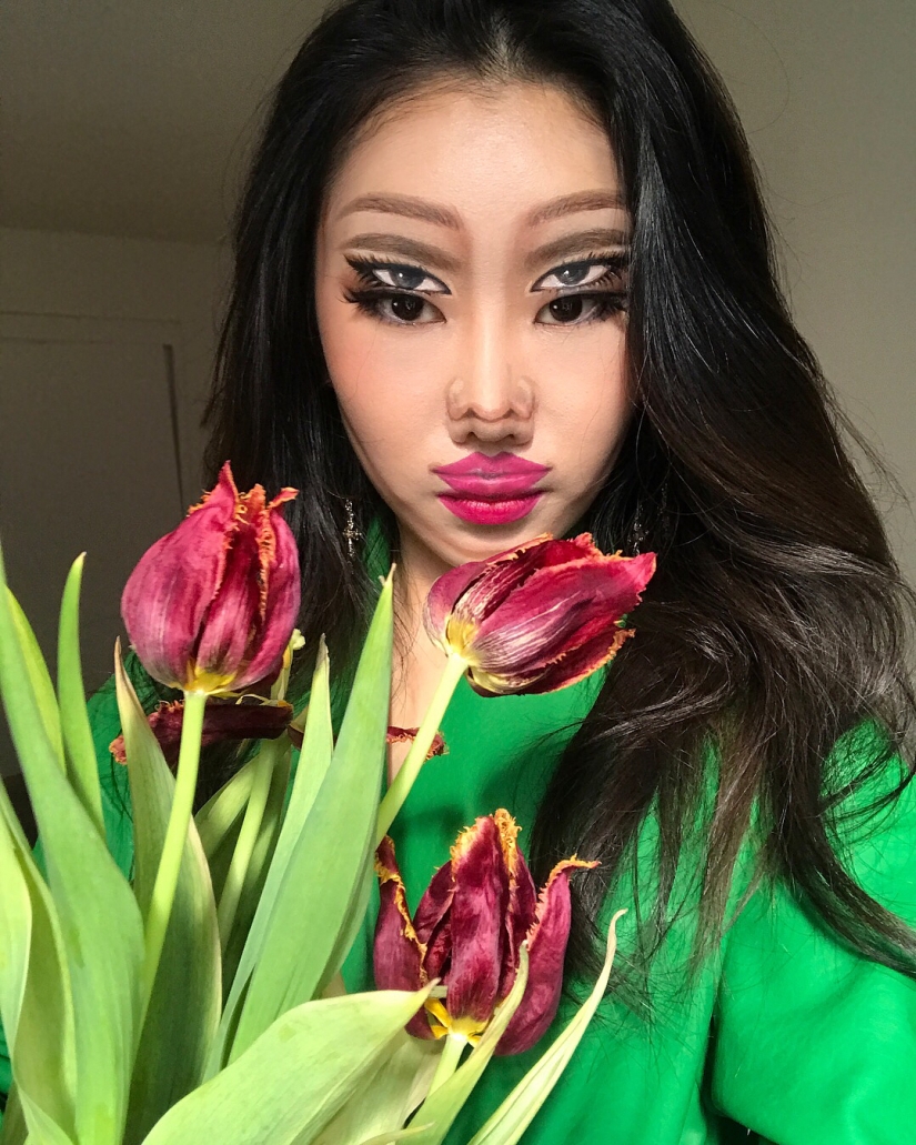 Beautiful chimeras: make-up artist from Korea blows up the brain with optical illusions of makeup