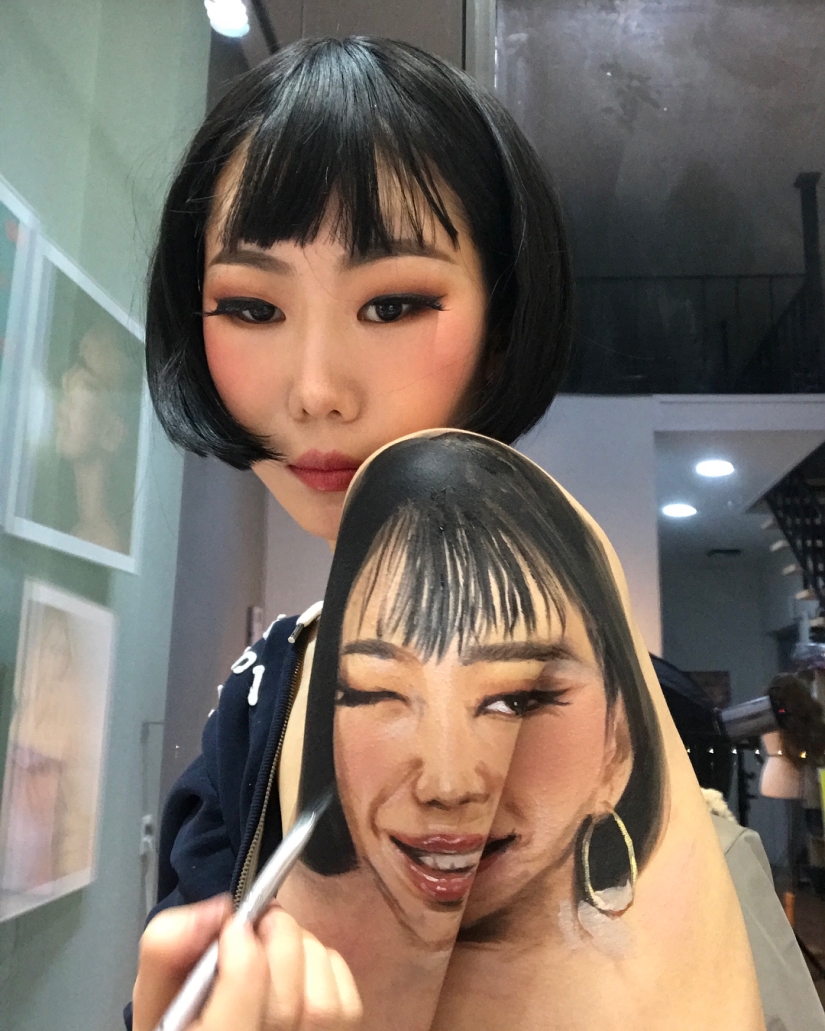 Beautiful chimeras: make-up artist from Korea blows up the brain with optical illusions of makeup