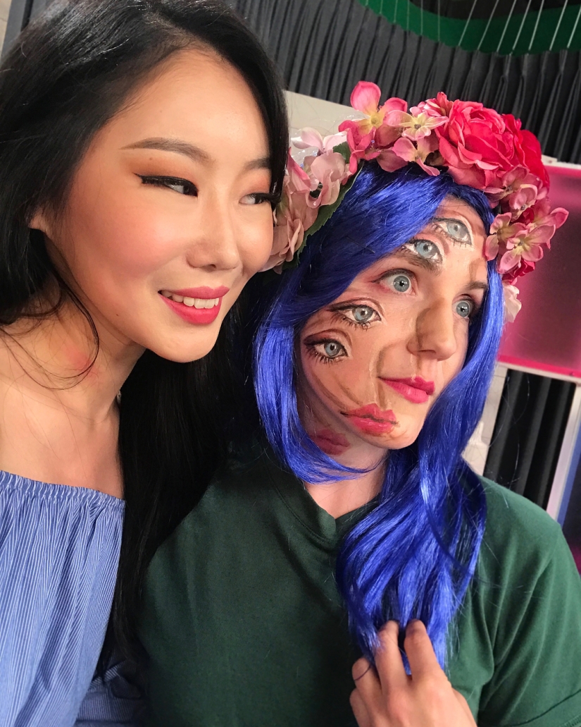 Beautiful chimeras: make-up artist from Korea blows up the brain with optical illusions of makeup