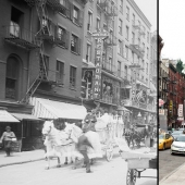 Before and after: old photos of new York city photographed from the same angle