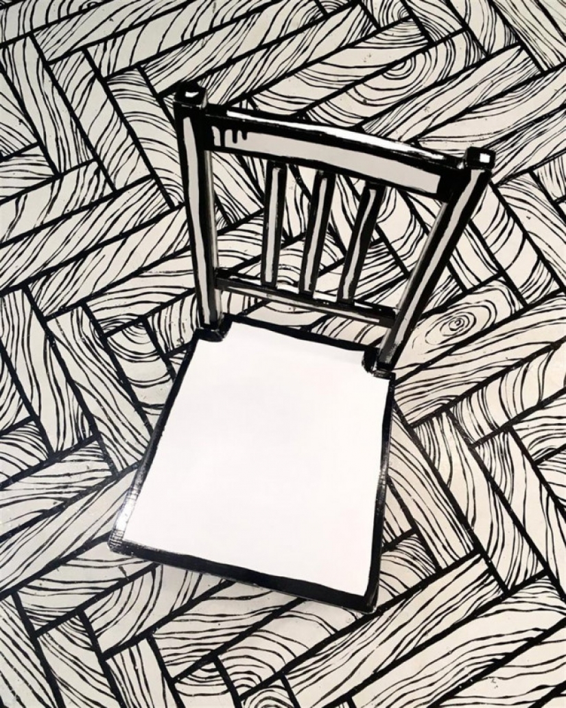 Black and white illusion: what does CHBKAFE, a "painted" coffee shop in St. Petersburg, look like? Black and white illusion: what does CHBKAFE, a "painted" coffee shop in St. Petersburg, look like?