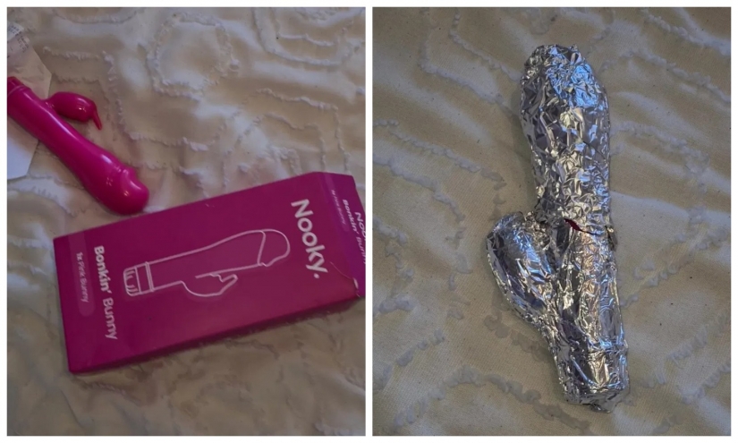 Brilliant joke: the student covered the whole room of the neighbor with foil, including the walls, floor and her vibrator