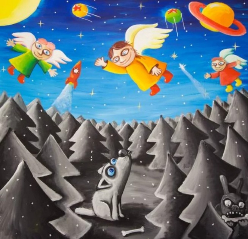 Calendario espacial con sellos de Vasya Lozhkin
