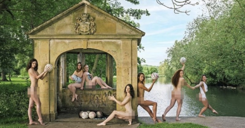 Cambridge students traditionally undressed for a charity calendar Cambridge students traditionally undressed for a charity calendar