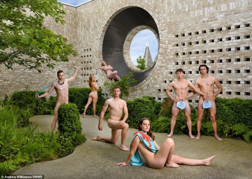 Cambridge students traditionally undressed for a charity calendar Cambridge students traditionally undressed for a charity calendar