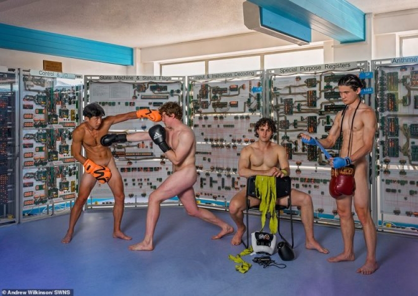 Cambridge students traditionally undressed for a charity calendar Cambridge students traditionally undressed for a charity calendar