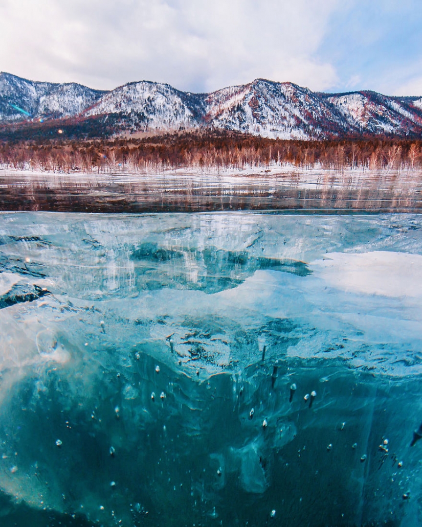 Camina sobre el Baikal helado