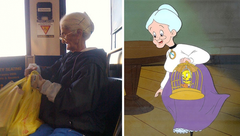 Cartoon characters and their real-life counterparts