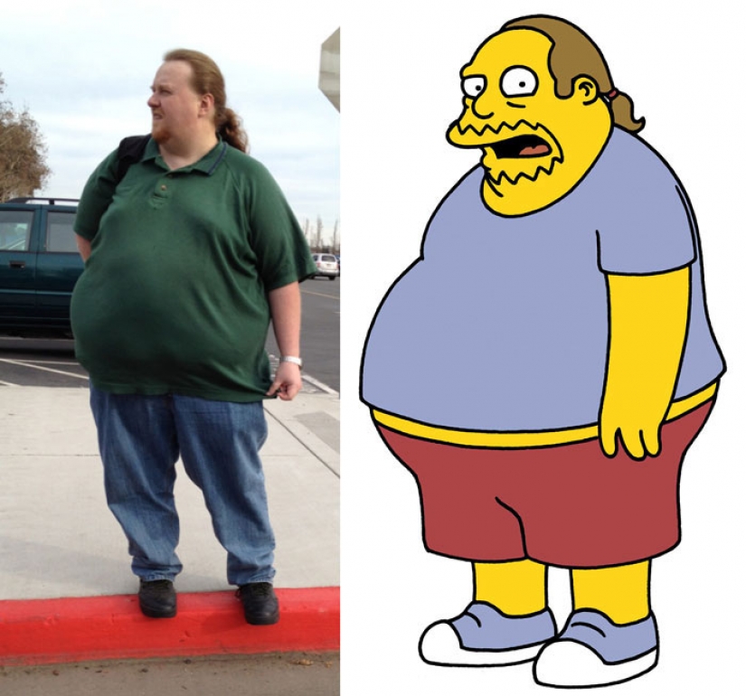 Cartoon characters and their real-life counterparts