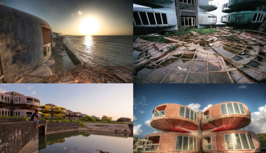 Casas de OVNIS en Taiwán: Una ciudad fantasma futurista abandonada Casas de OVNIS en Taiwán: Una ciudad fantasma futurista abandonada