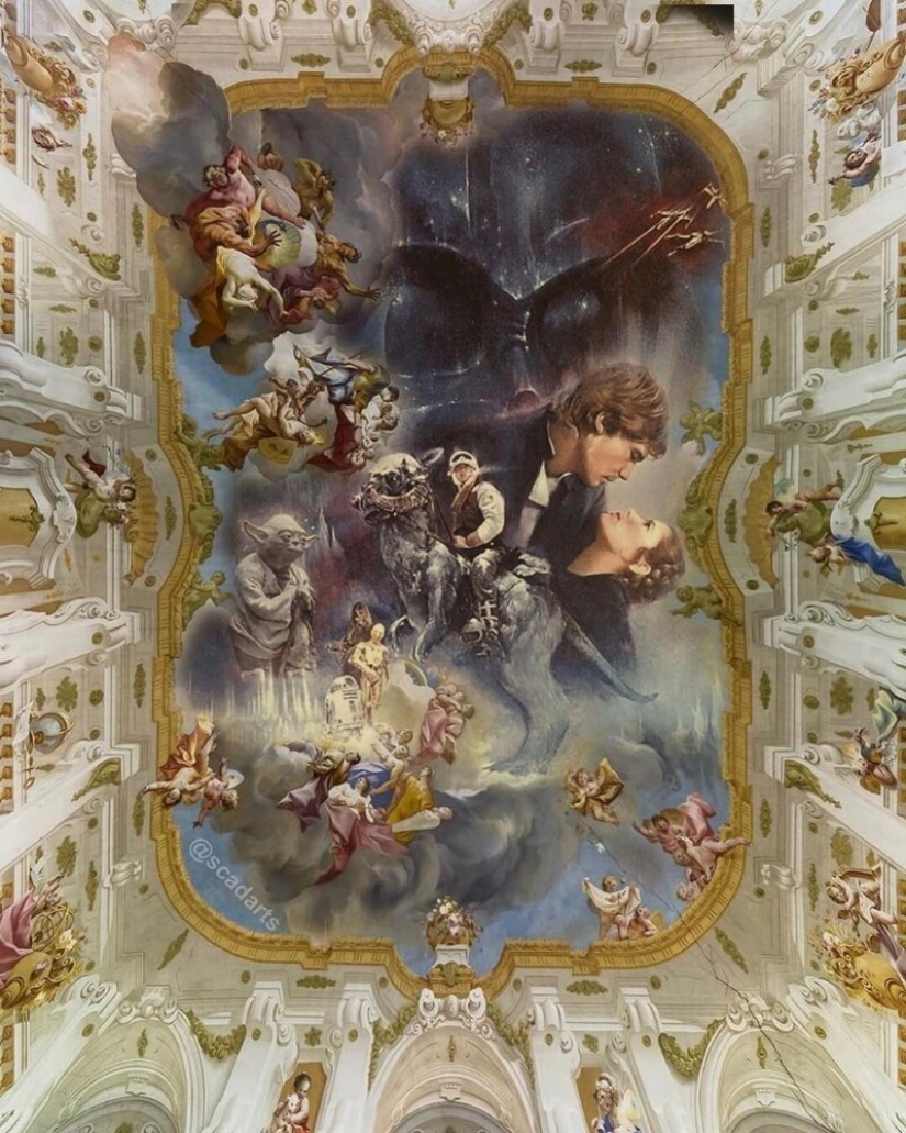 Characters from the Star wars universe in the subjects of classical paintings