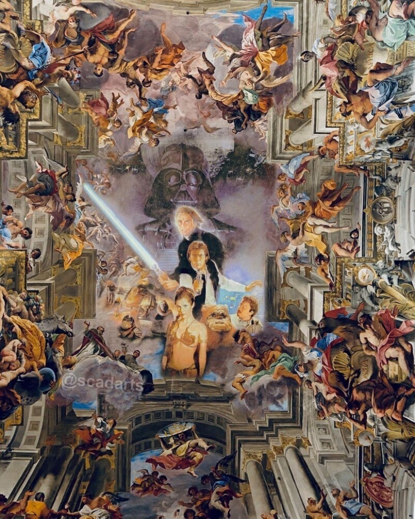 Characters from the Star wars universe in the subjects of classical paintings