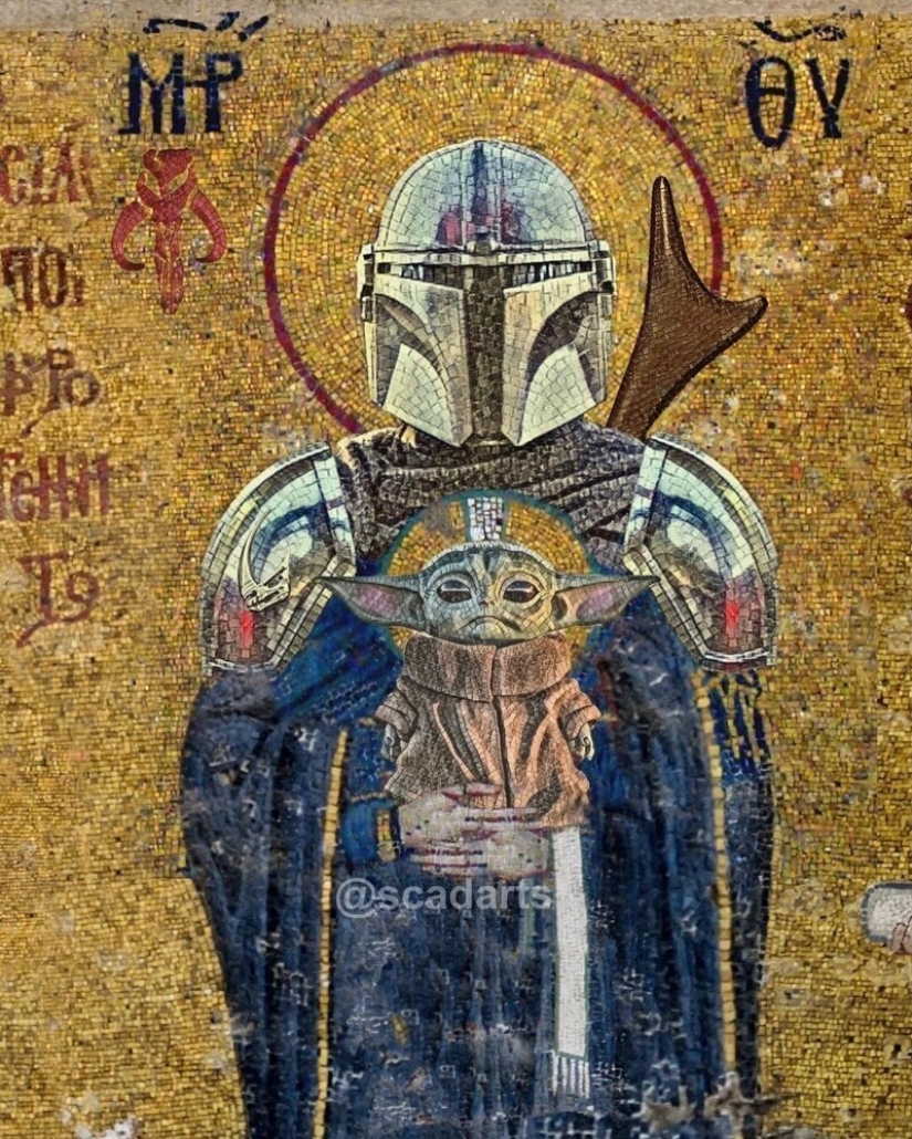 Characters from the Star wars universe in the subjects of classical paintings