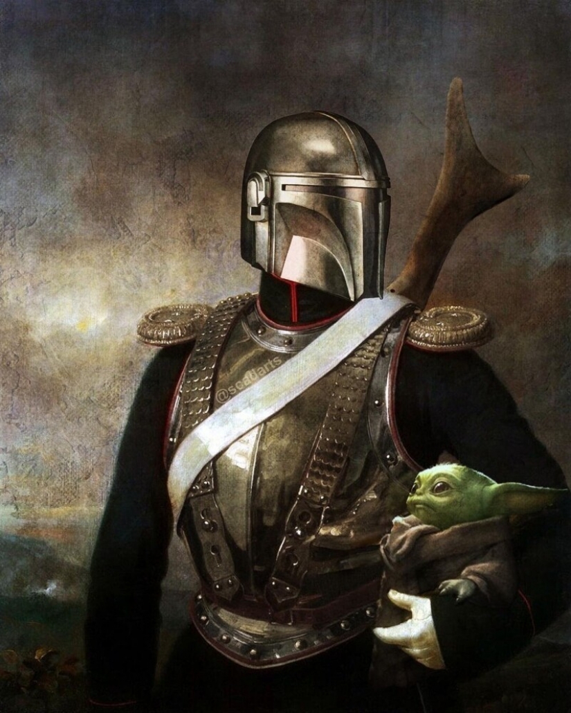 Characters from the Star wars universe in the subjects of classical paintings