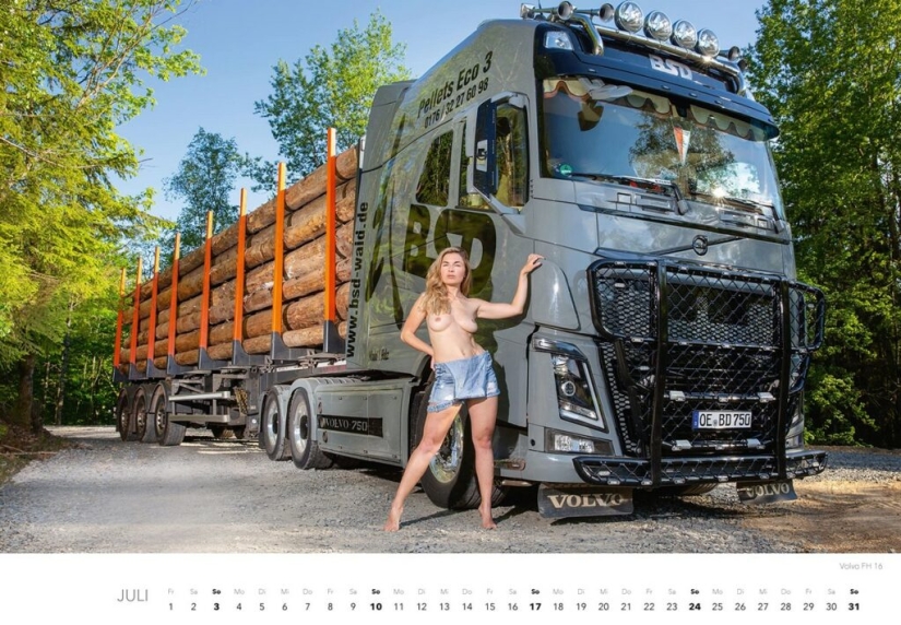 Chicas calientes y camiones poderosos en el calendario erótico "Trucker-Träume Kalender 2022"