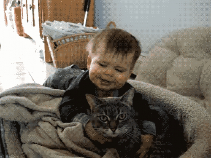 Children who can't believe his eyes